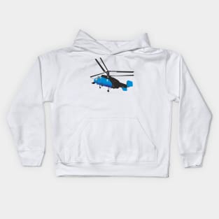 Black and Blue Helicopter Kids Hoodie